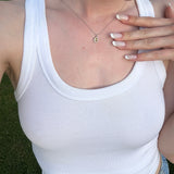 Halo Necklace with Sapphire