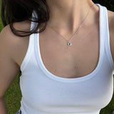 Colier Halo cu Safir
