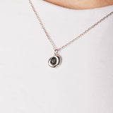 HALO NECKLACKE WITH SAPPHIRE