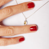 HALO NECKLACKE WITH SAPPHIRE