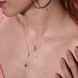 Halo Necklace with Sapphire