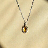 Halo Necklace with Sapphire